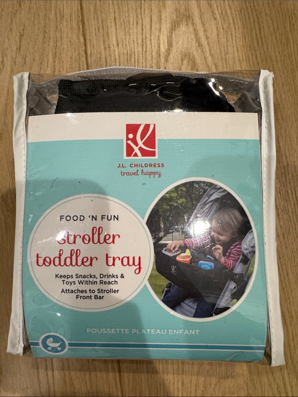 J.L. Childress Black Stroller Toddler Tray